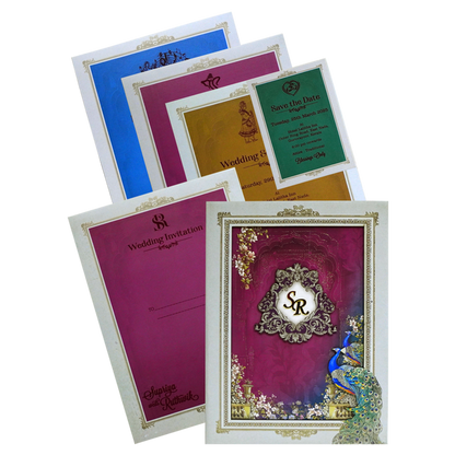 Grey Pink Padded Invitation-King of Cards