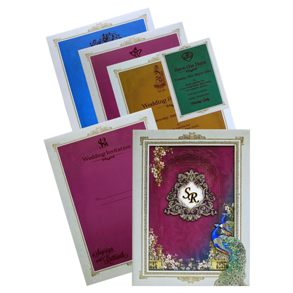 Make your event special with our exclusive Grey Pink Padded Invitation Order now! ?WhatsApp Support ?Express Delivery.