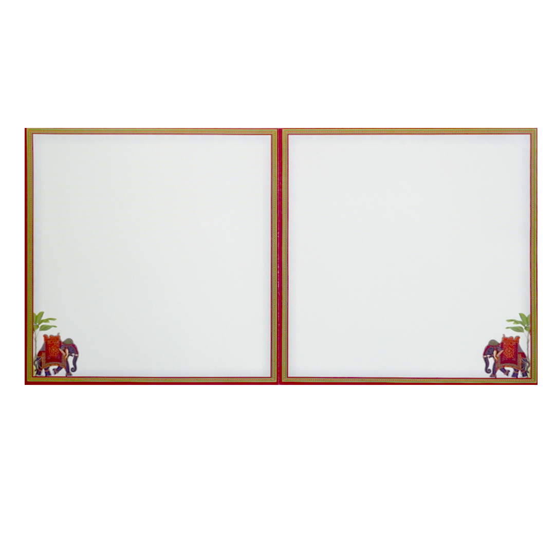 Off-white Elephant themed Wedding Card-KNSN6710R