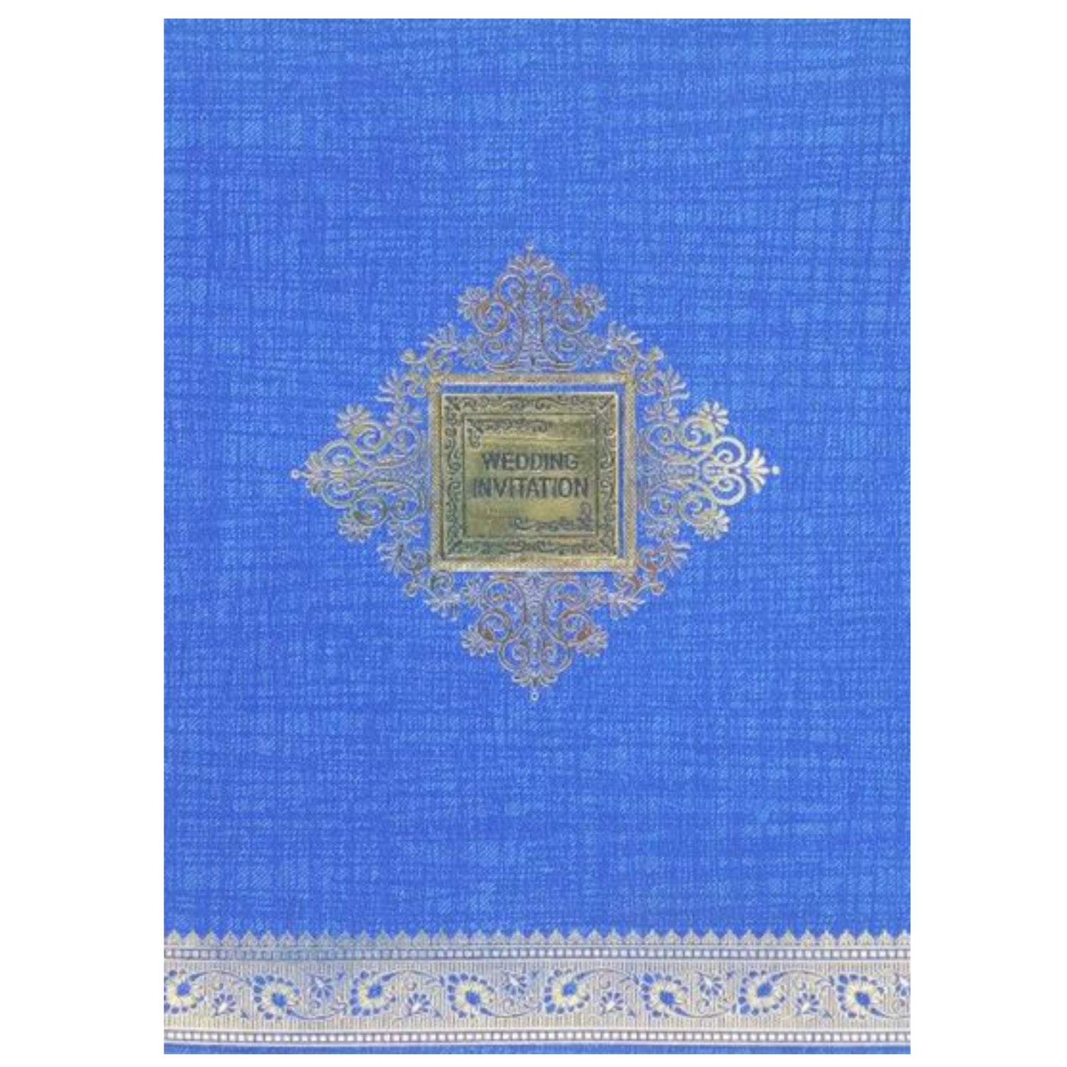 Enchanting Blue Shading With Gold Foiling Bag Type Wedding Card-KNCA201B