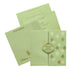 Check out the collection of Pastel green embossed invitation card at best price. &