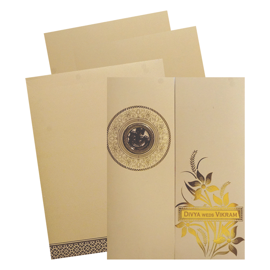 Sandal Floral Door Invitation Card-King of Cards