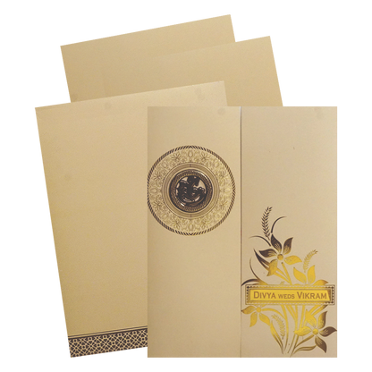 Sandal Floral Door Invitation Card-King of Cards