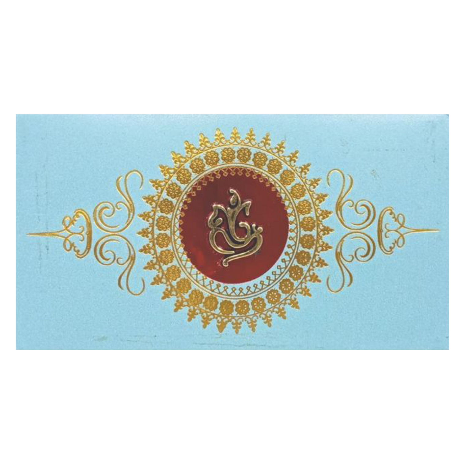 Gorgeous Ganesha With Blue Shading Padded Personal Card - KNPSU004