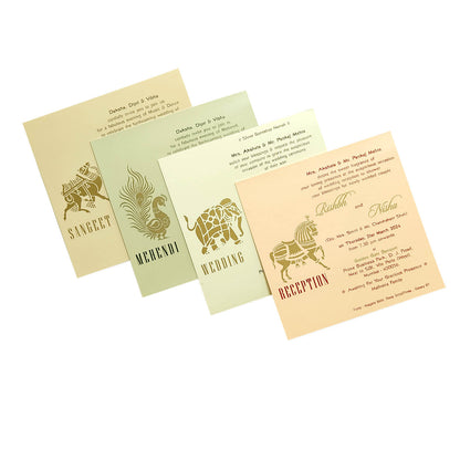 Cream Foil Design Padded Invitation Card-KRC29232