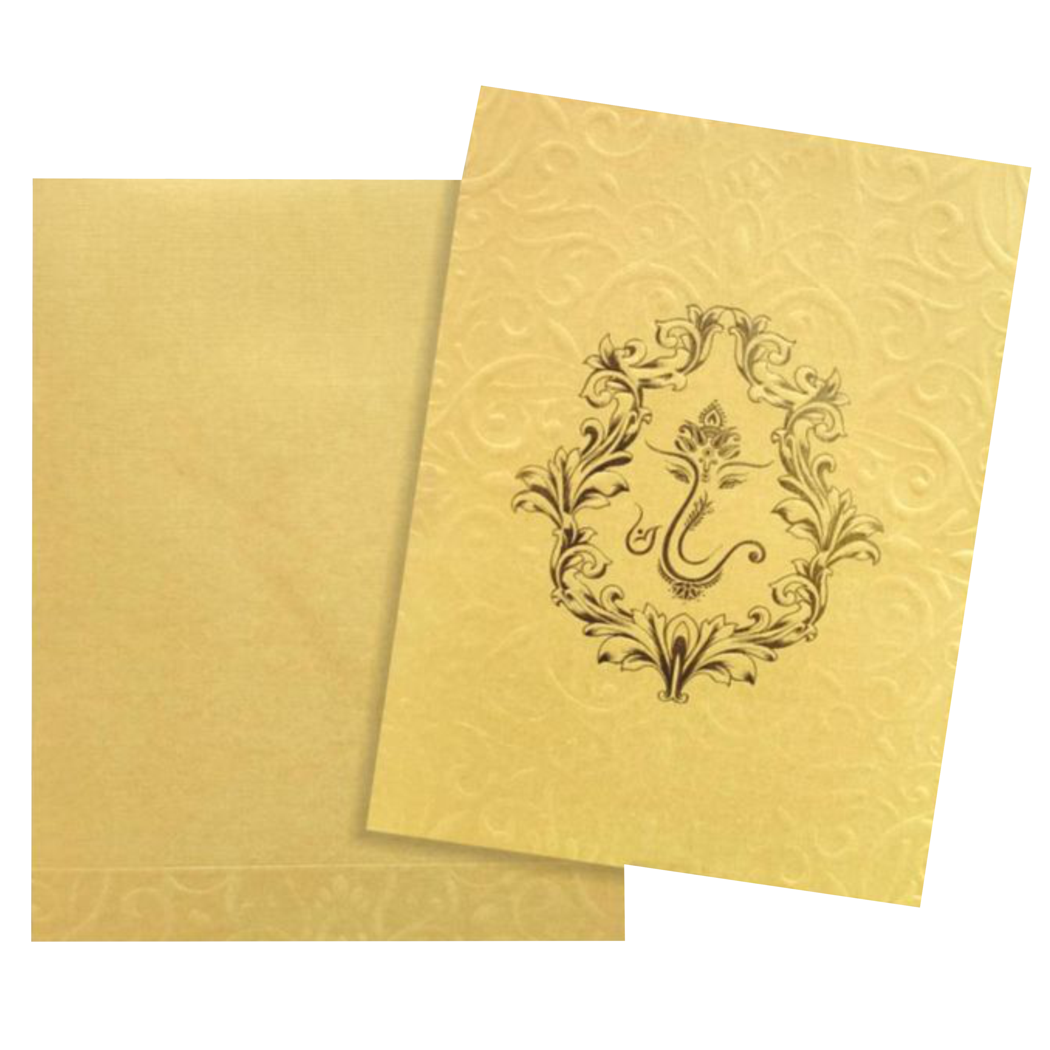 Gold Embossed Floral Ganesha Design