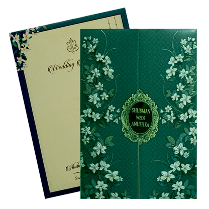 Green Padded Wedding Invitation Card-King of Cards