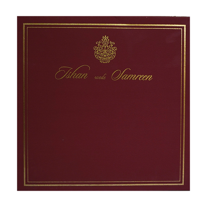 Maroon Ganesha Wedding Invitation-King of Cards