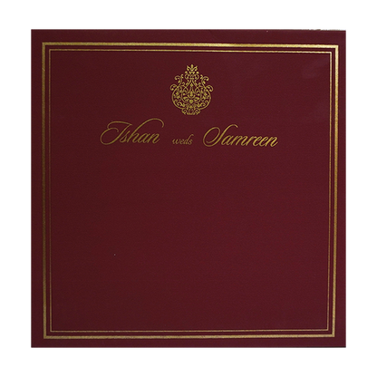 Maroon Ganesha Wedding Invitation-King of Cards