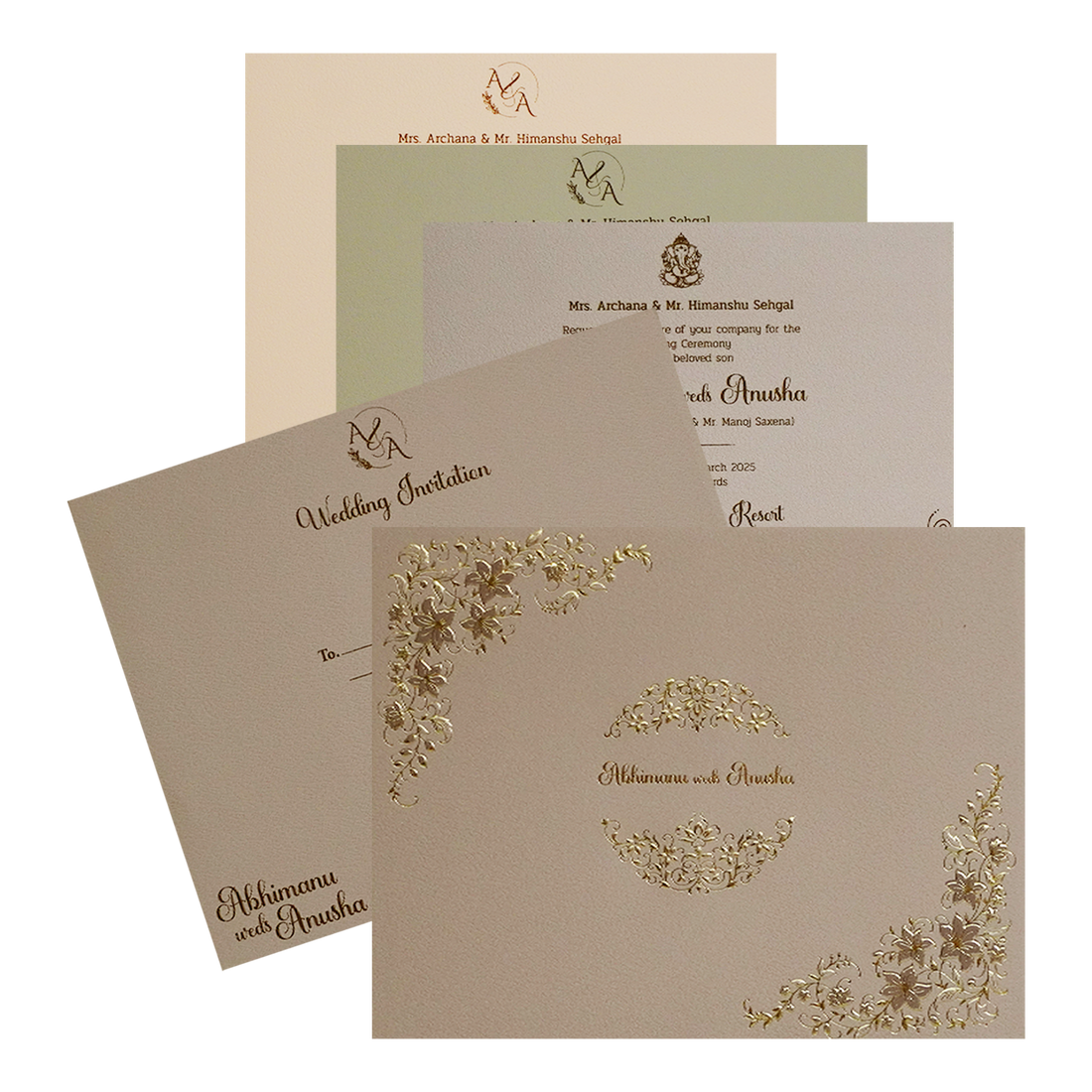 Celebrate in style with customized Cream Pink Floral Wedding Card Order now! ?WhatsApp Support ?Express Delivery.