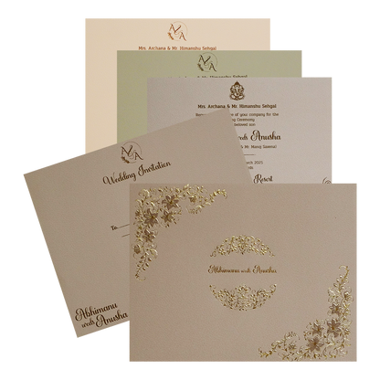 Celebrate in style with customized Cream Pink Floral Wedding Card Order now! ?WhatsApp Support ?Express Delivery.