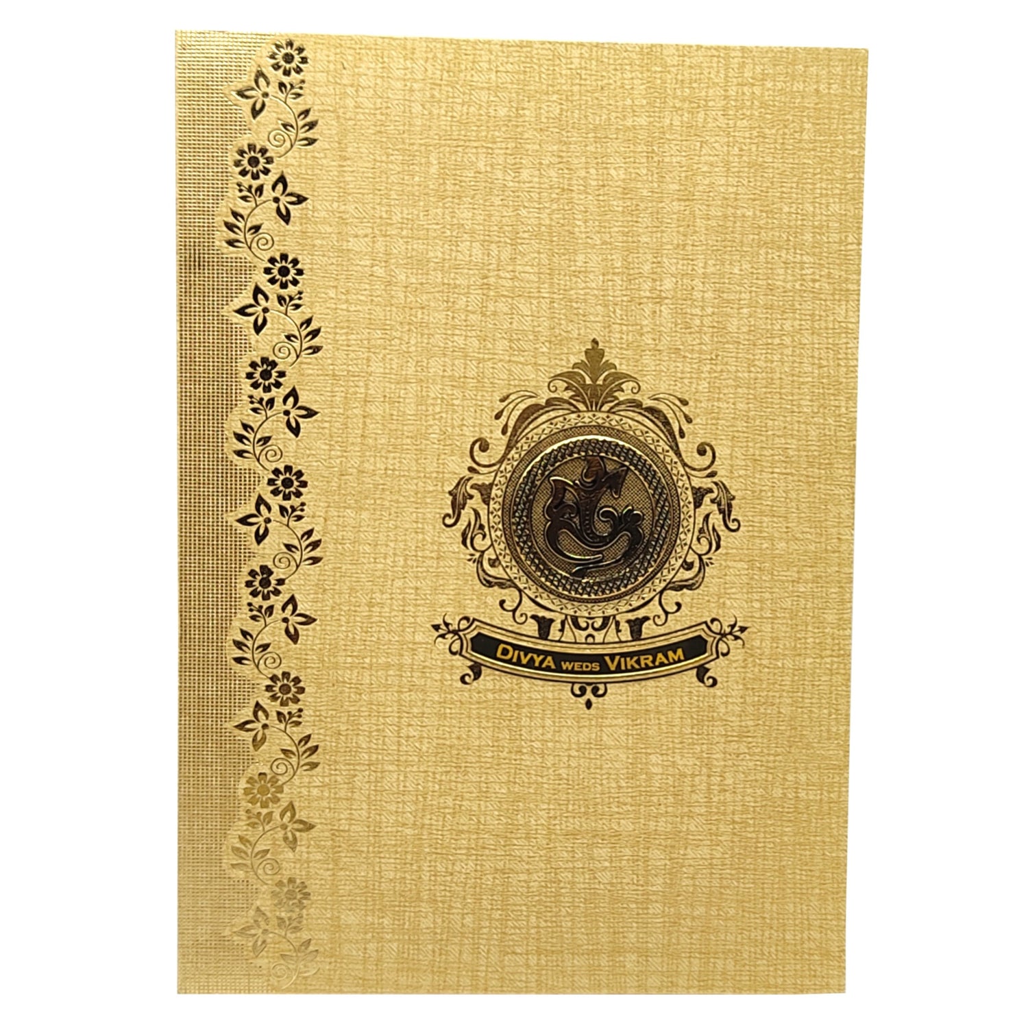 Brown Gold Metallic Invitation Card-KNCM31NM
