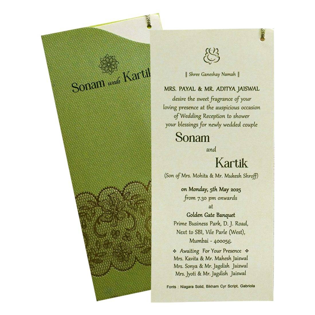 Make your event special with our exclusive Beige Green Single Invitation Card. Shop now! ?WhatsApp Support ?Express Delivery.