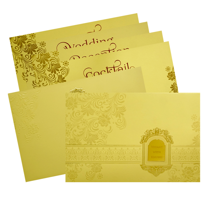 Light Yellow Wedding Card-King of Cards