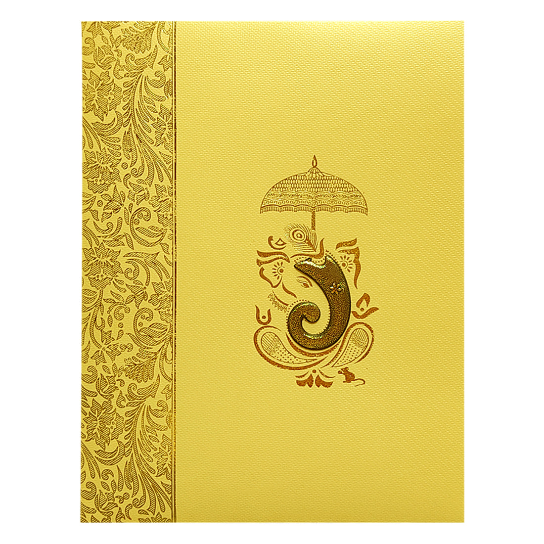 Gold Ganesha Wedding Card-KNKT5014