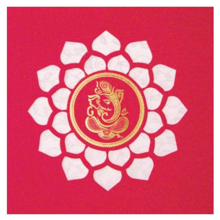 Royal Blue Shading With Cut Design Ganesha Wedding Card-King of Cards