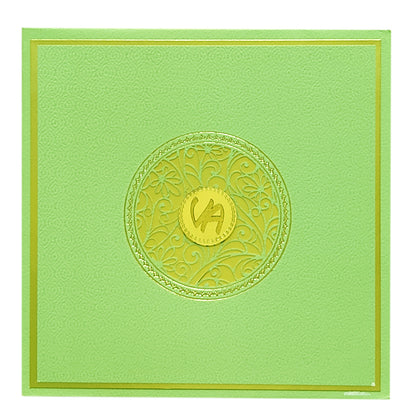 Green Padded Nameplate Invitation Card-King of Cards