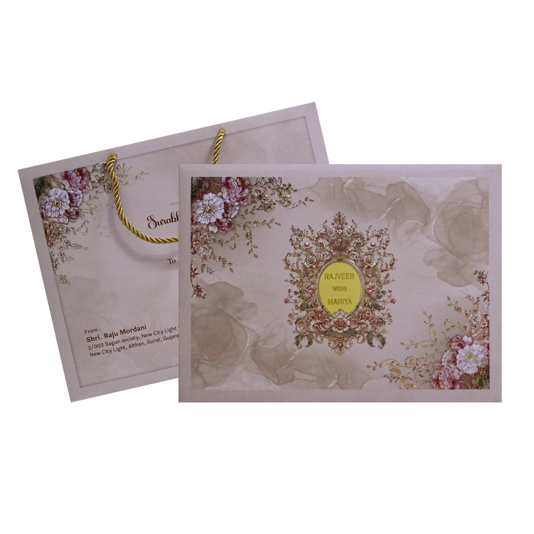 Light Pink Padded Invitation Box-KSI12310