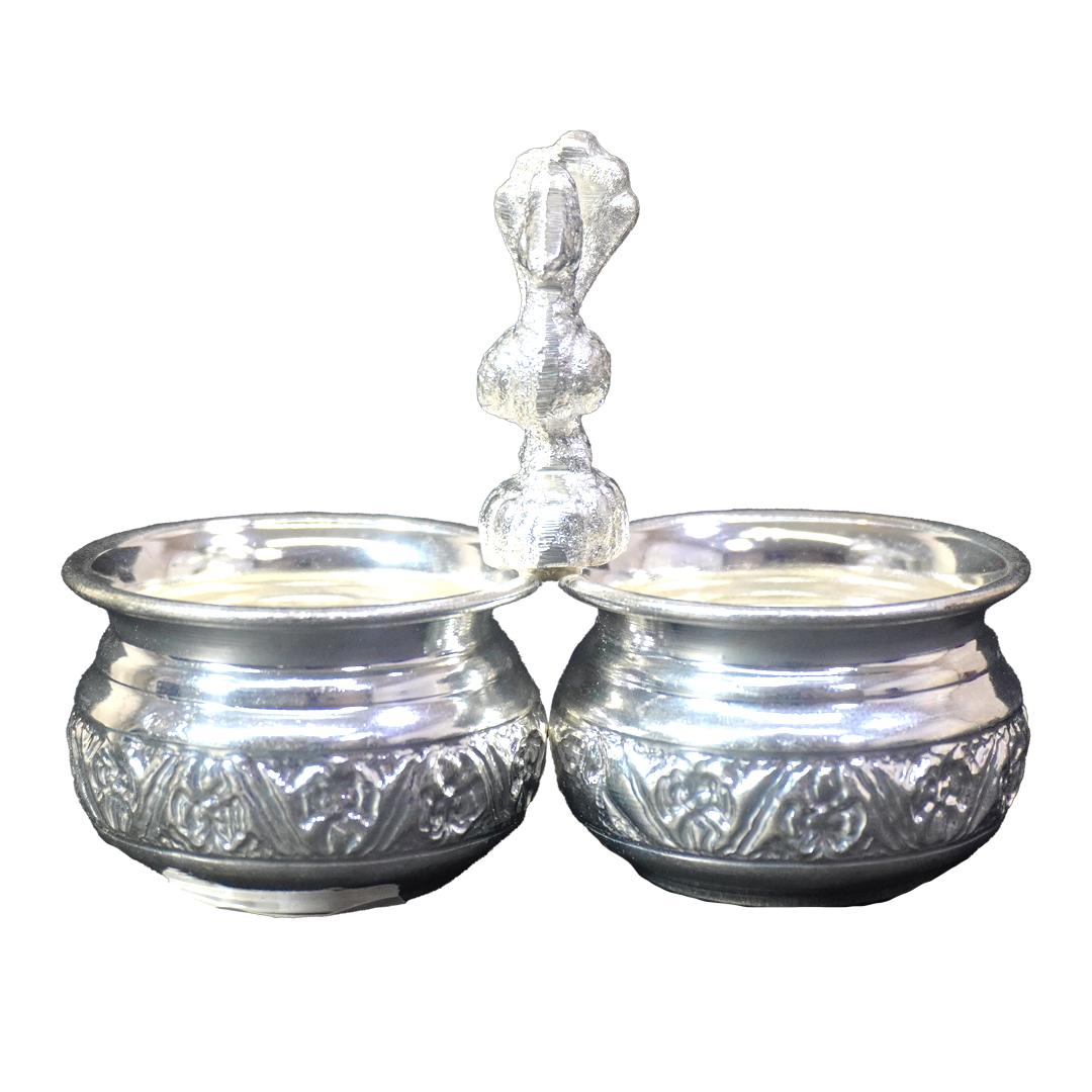 Twin Haldi Kumkum Holder-King of Cards