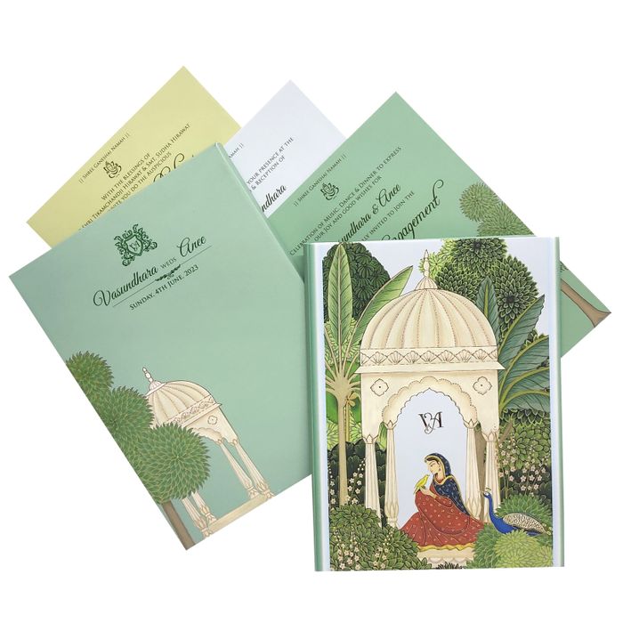 Green Arch Padded Wedding Card-King of Cards