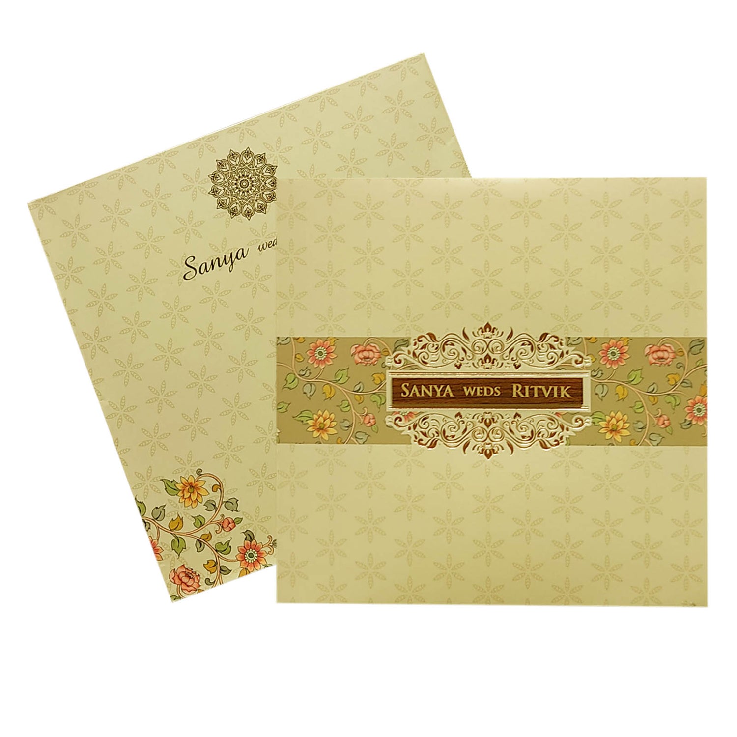 Brown Padded Invitation Card-KRC29600