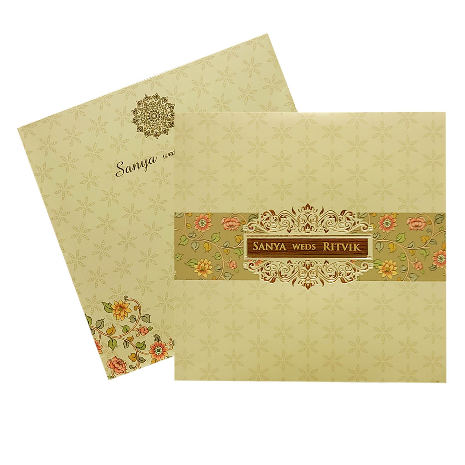 Brown Padded Invitation Card-KRC29600