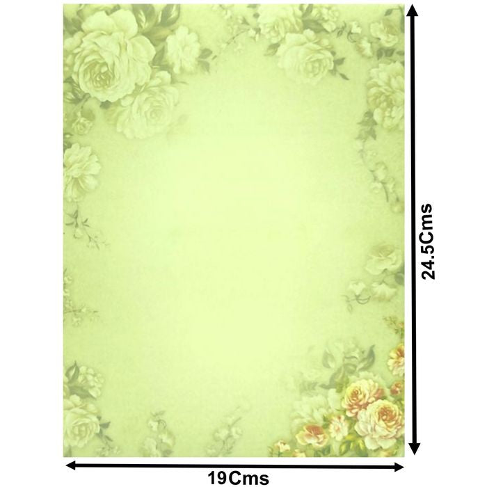 Pista Green Floral Design In Offset Wedding Card-KNKC4036-King of Cards