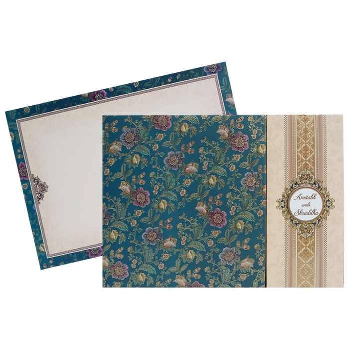 Dark Green Door Type Box Wedding Card-King of Cards