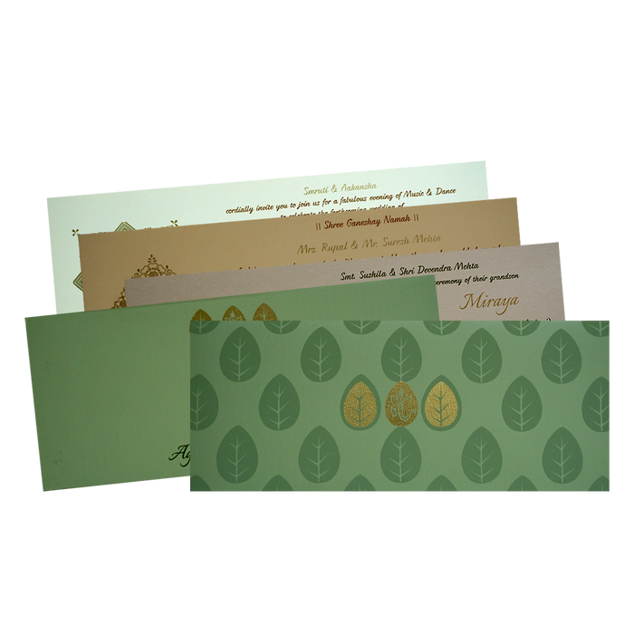 Pista Green Ganesha Wedding Card-King of Cards