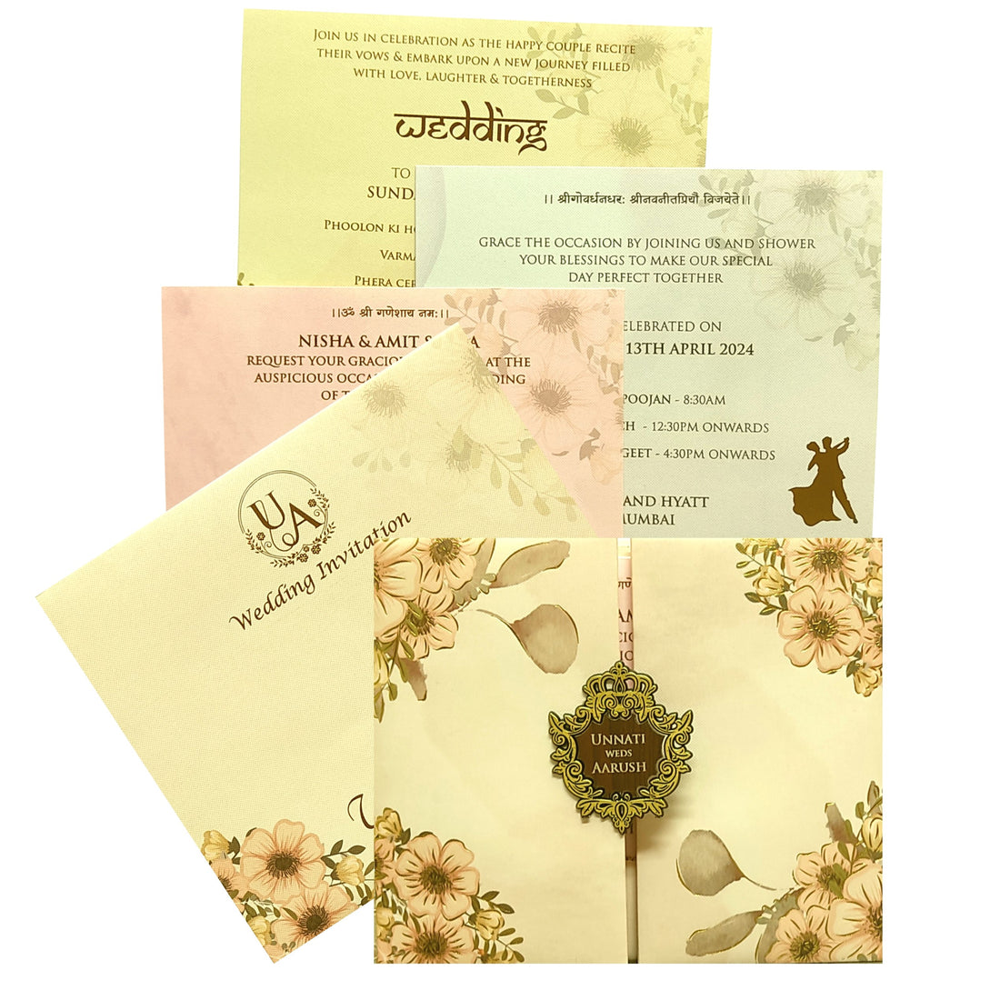 Celebrate in style with customized Light Pale Brown Padded Invitation Order now! ?WhatsApp Support ?Express Delivery.