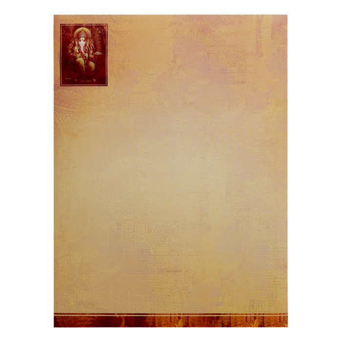 Brown Classic Ganesha With Balaji And Padmavathi Hindu Wedding Card-KNKC4029-King of Cards