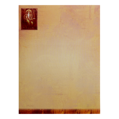 Brown Classic Ganesha With Balaji And Padmavathi Hindu Wedding Card-KNKC4029-King of Cards