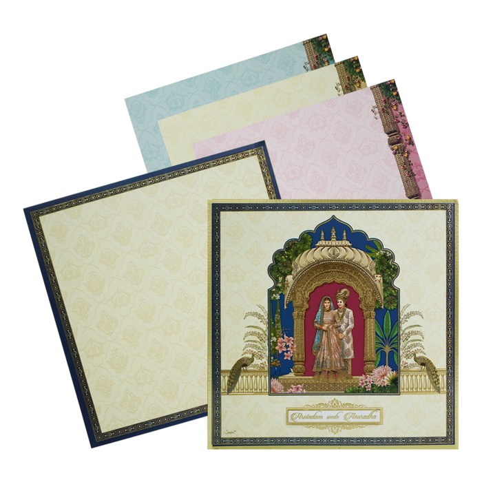Cream Arch Padded Marriage card-King of Cards