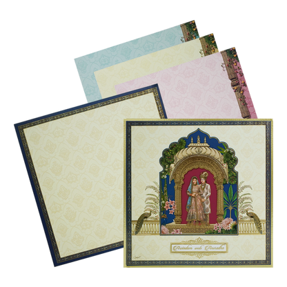 Cream Arch Padded Marriage card-King of Cards