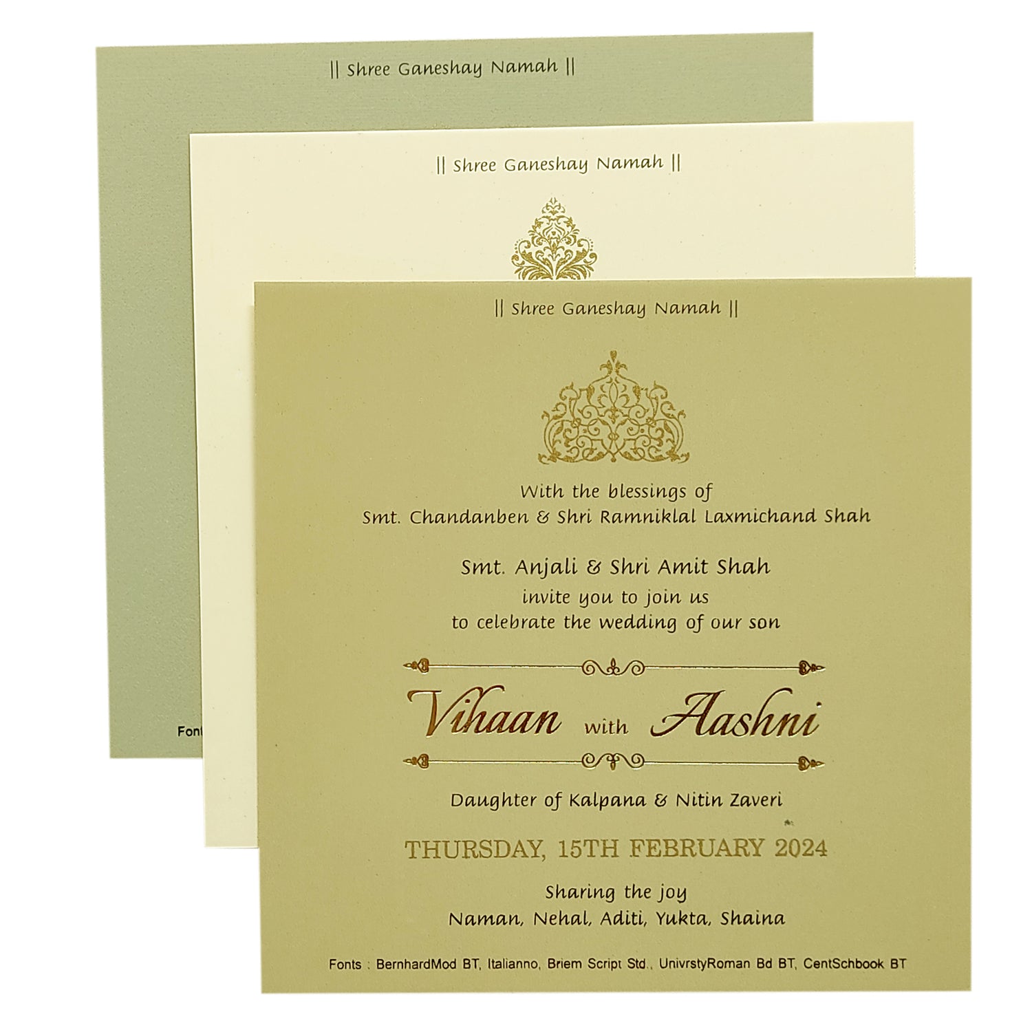 Sandal Door Padded Invitation Card-KRC29680