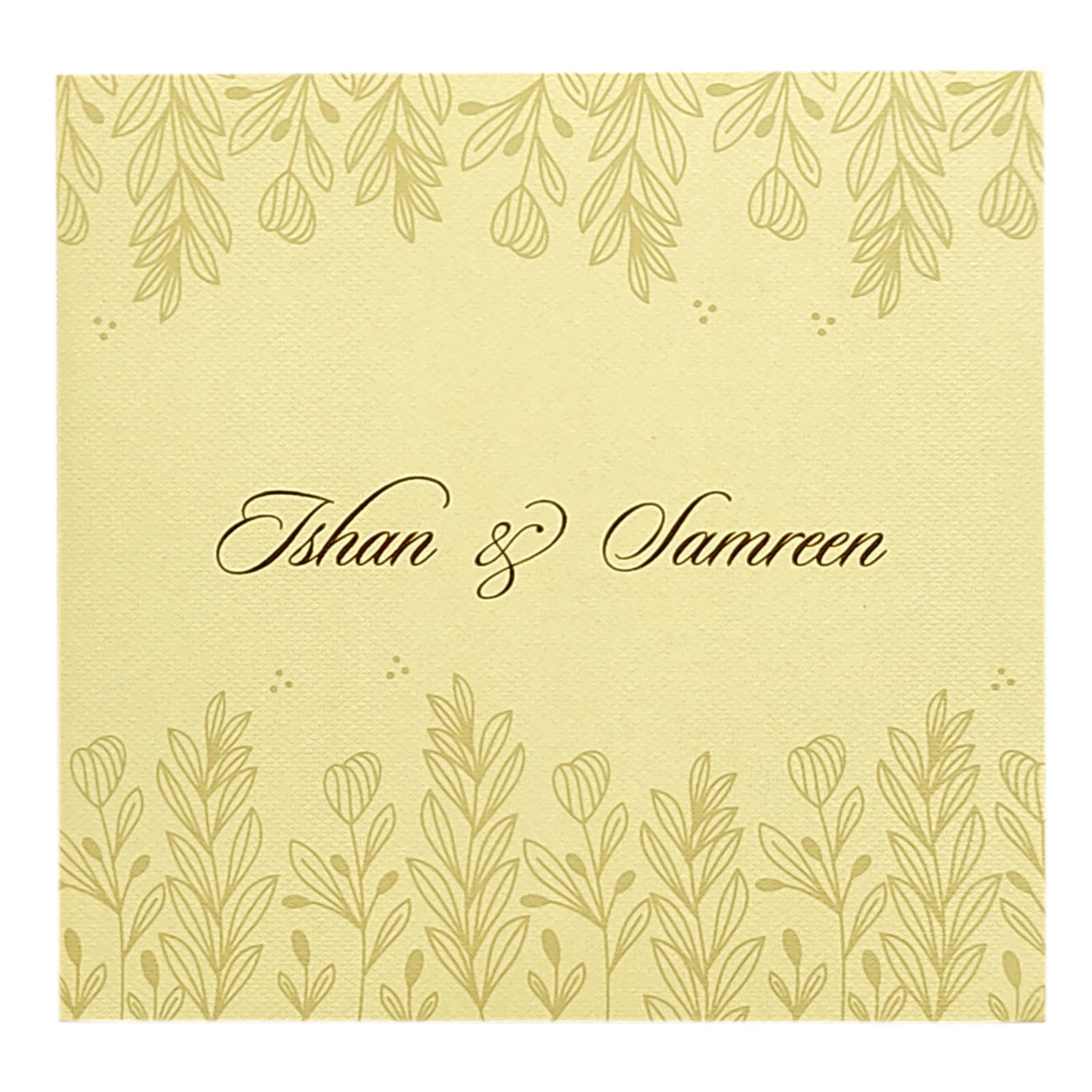 Cream Padded Floral Invitation Card-KRC29551