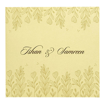 Cream Padded Floral Invitation Card-KRC29551