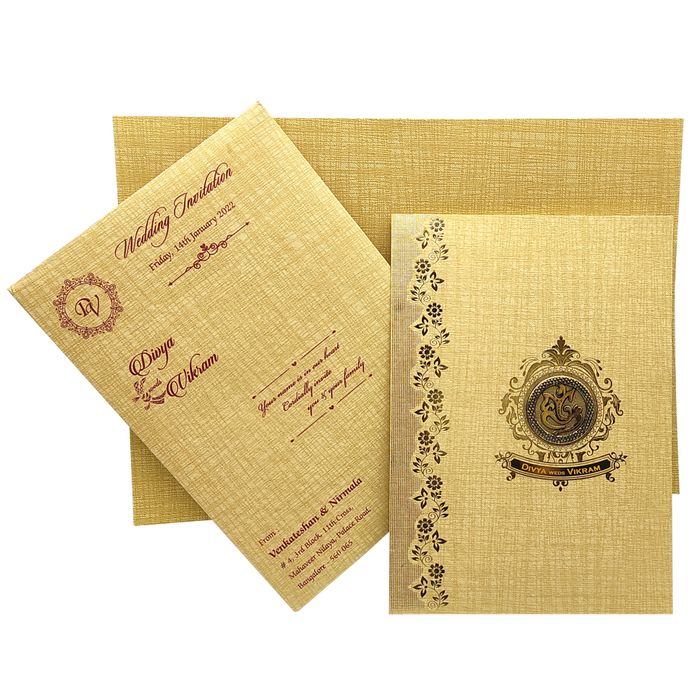 Brown Gold Metallic Invitation Card-King of Cards