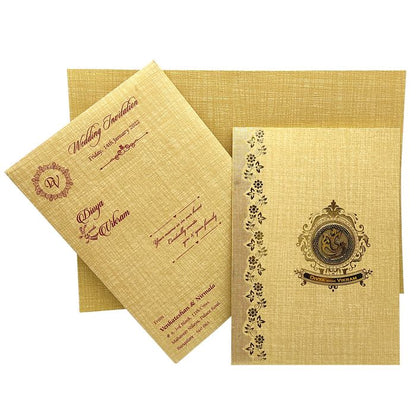 Brown Gold Metallic Invitation Card-King of Cards