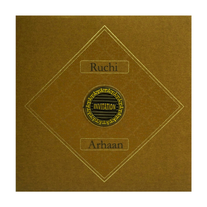 Brown Pattern Wedding Invitation-KRC30141