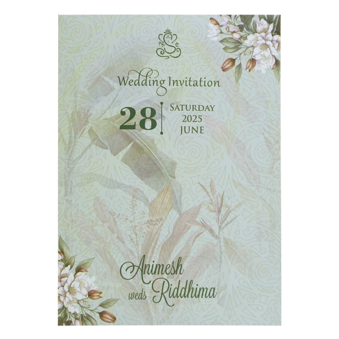 Pastel Light Blue Padded Invitation-King of Cards