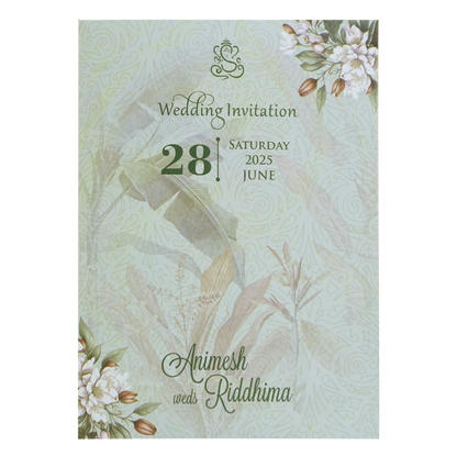 Pastel Light Blue Padded Invitation-King of Cards