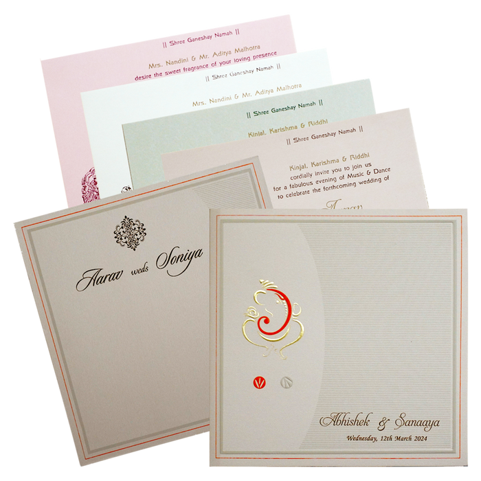 Cuban Sand Ganesha Wedding Invitation-King of Cards