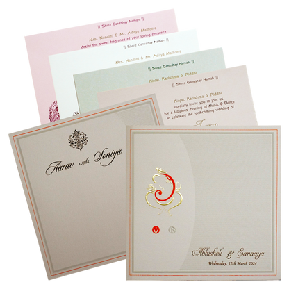 Cuban Sand Ganesha Wedding Invitation-KRC30361
