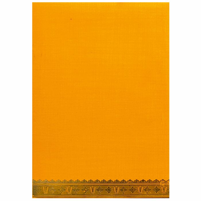 Orange Metallic Balaji Padmavathi Invite With Square Ganesha-KNCM22OB-King of Cards