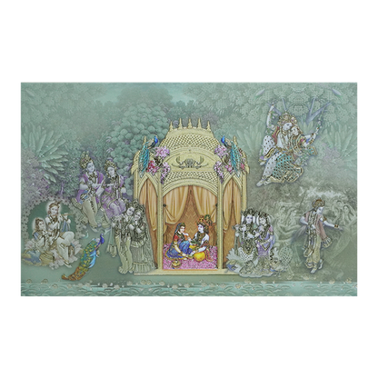 Olive Green Traditional Padded Wedding Card-KPR23840