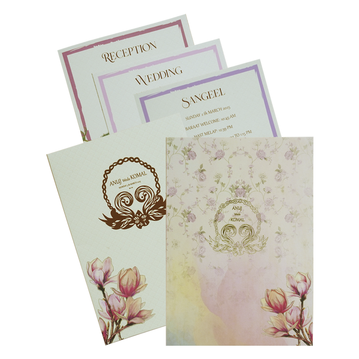Pink Floral Marriage Card-KBM04830