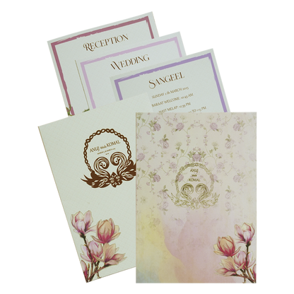 Pink Floral Marriage Card-KBM04830