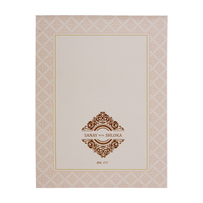 Peach Padded Nameplate Wedding Card-KBM04720