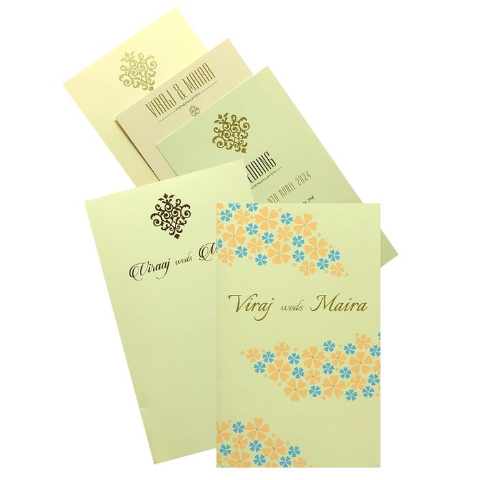 Beige Floral Invitation Card-King of Cards